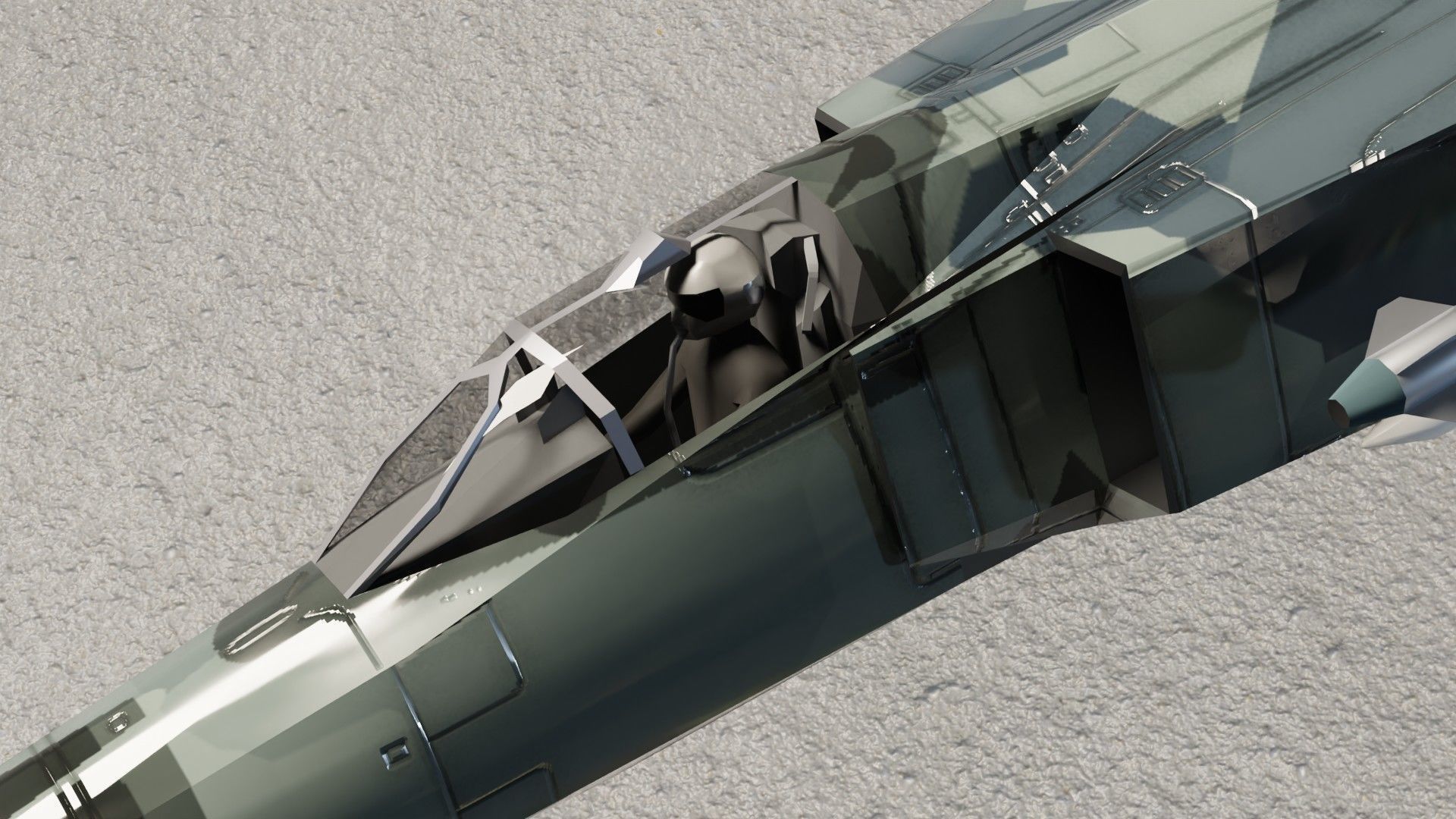 MIG-23 Flogger jet fighter Low-poly 3D model_16