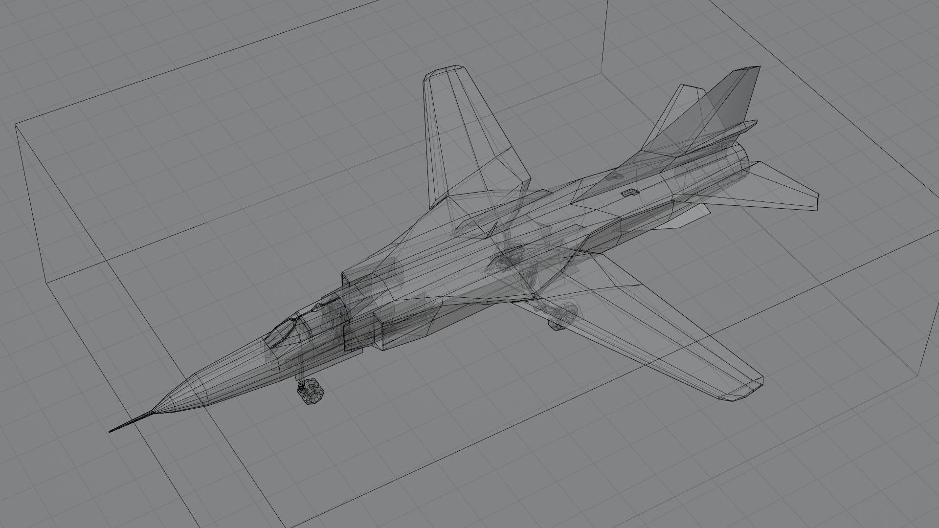 MIG-23 Flogger jet fighter Low-poly 3D model_8