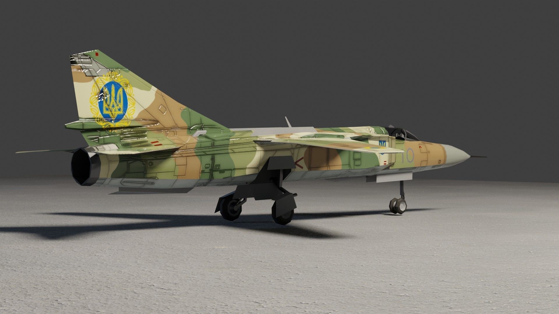 MIG-23 Flogger jet fighter Low-poly 3D model_9