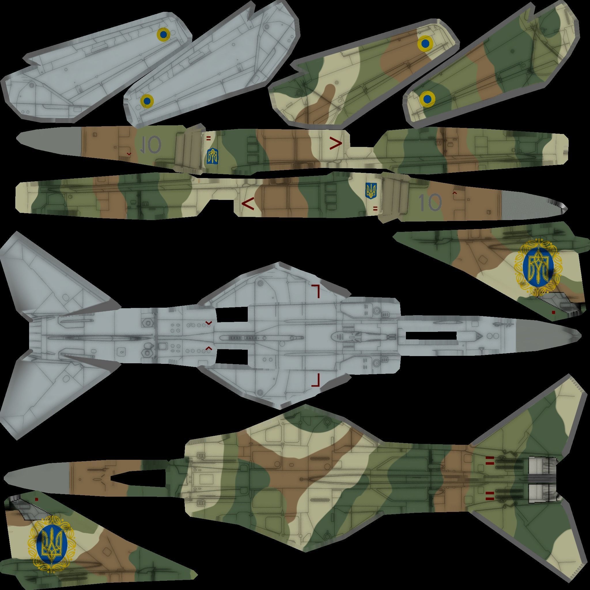MIG-23 Flogger jet fighter Low-poly 3D model_18
