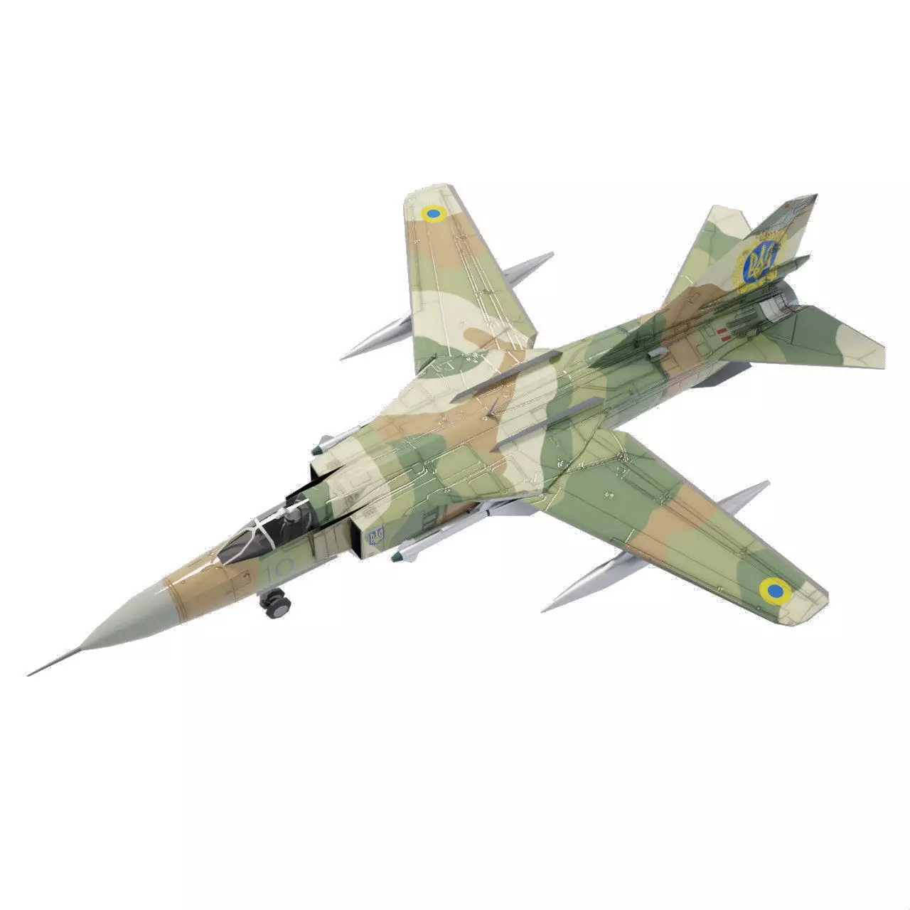 MIG-23 Flogger jet fighter Low-poly 3D model_0