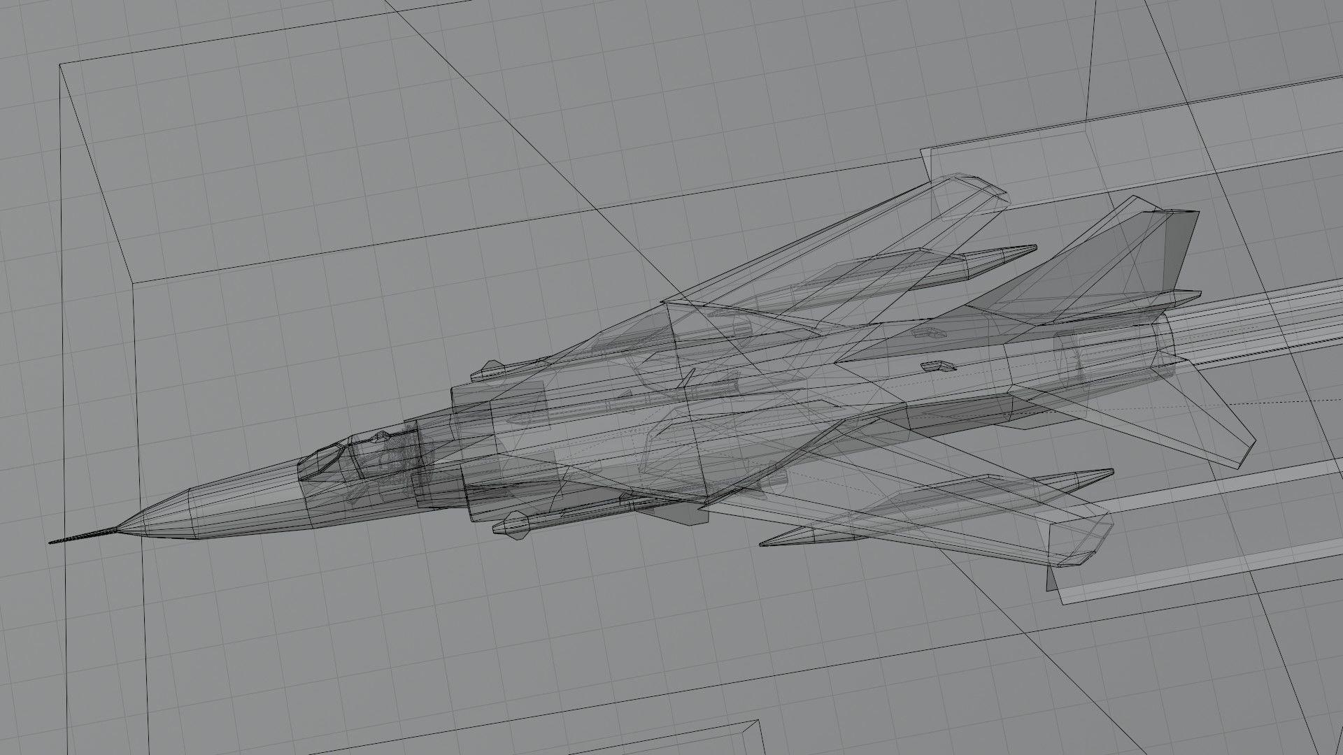 MIG-23 Flogger jet fighter Low-poly 3D model_17