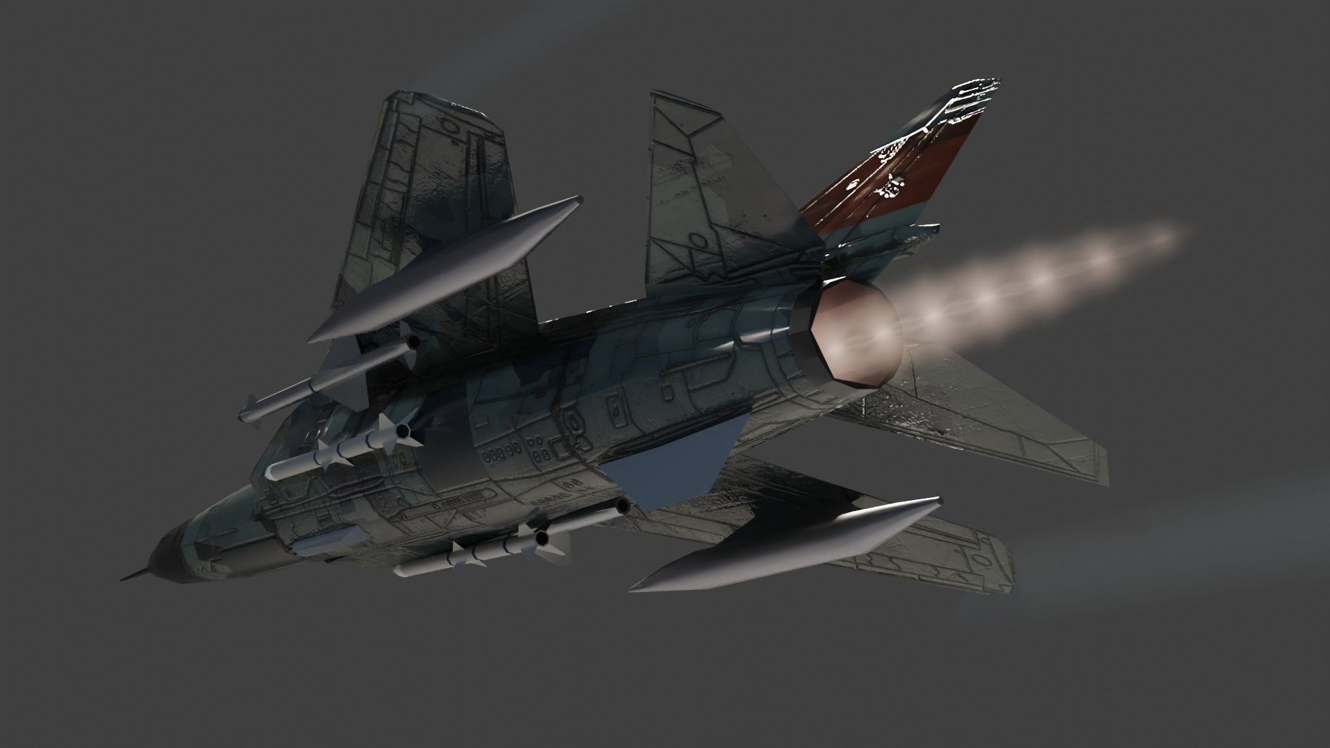 MIG-23 Flogger jet fighter Low-poly 3D model_12