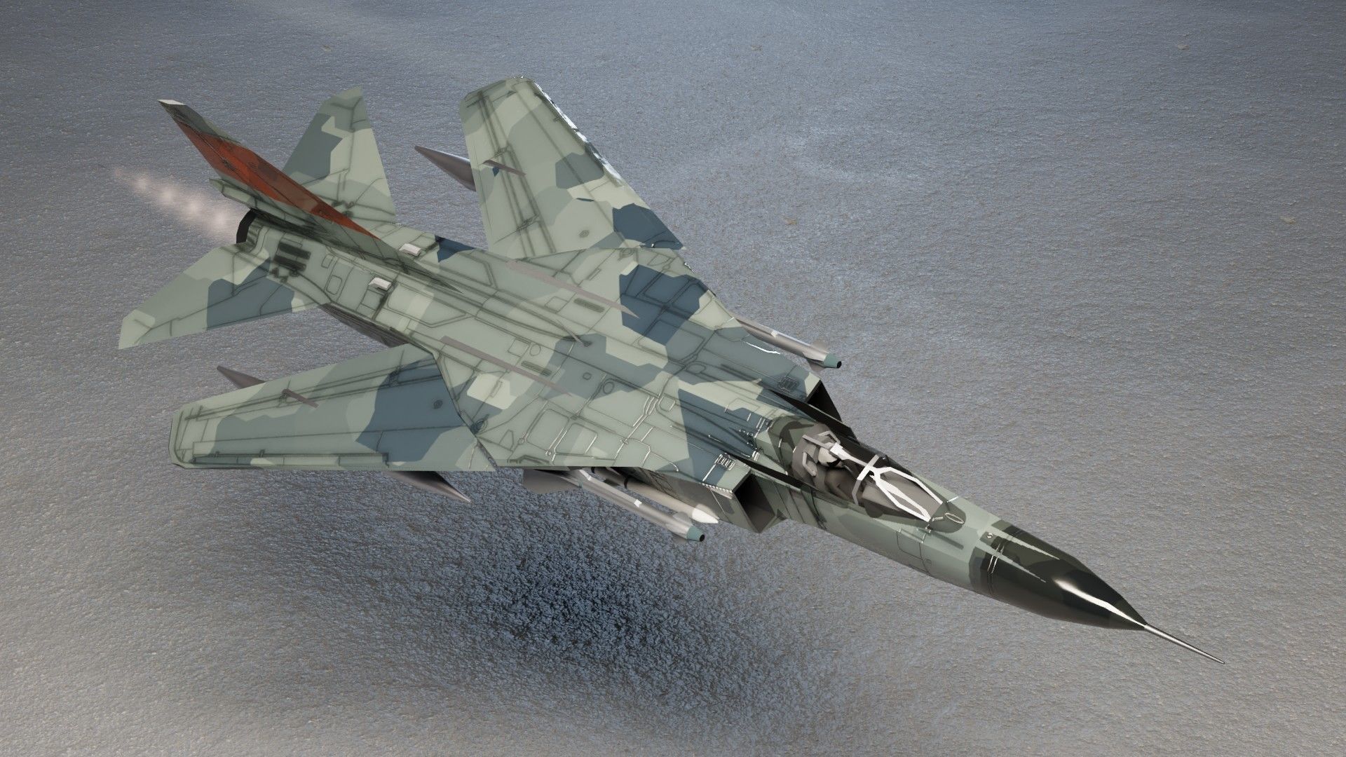 MIG-23 Flogger jet fighter Low-poly 3D model_13