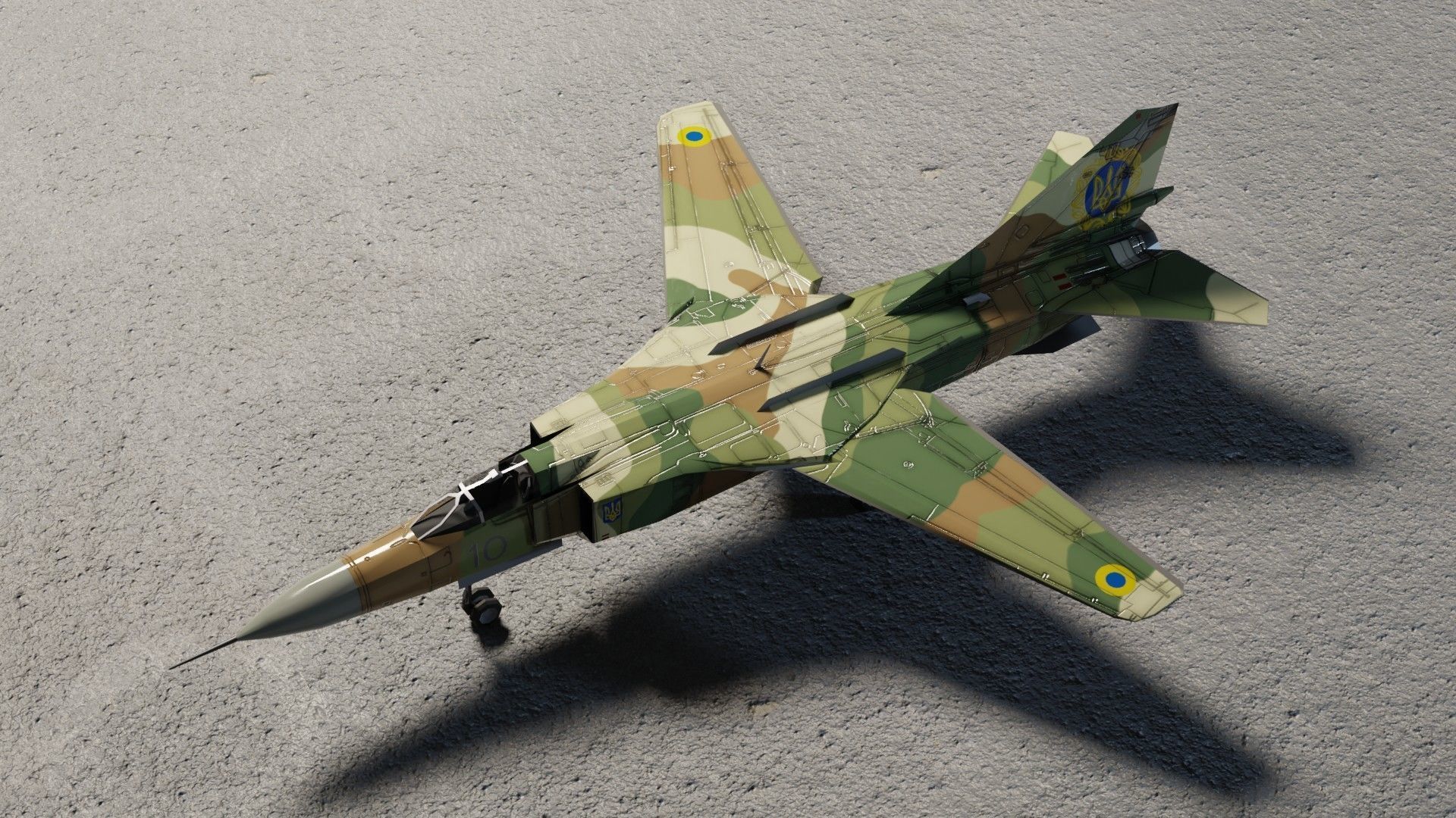 MIG-23 Flogger jet fighter Low-poly 3D model_7