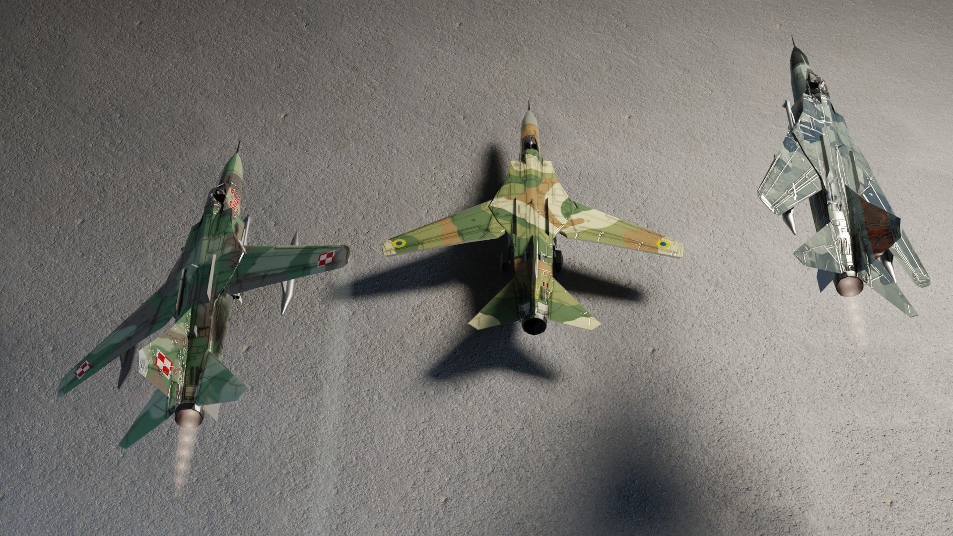 MIG-23 Flogger jet fighter Low-poly 3D model_2