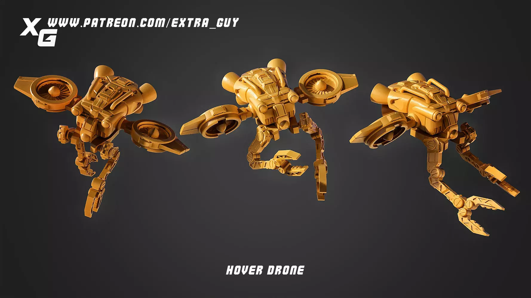 Flying Drone with 32mm base daimeter 3D print model
