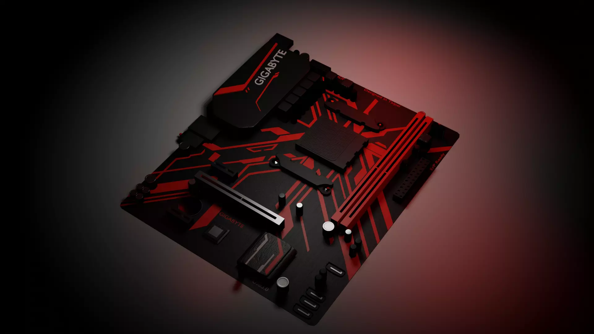 GIGABYTE AMD AM4 B450M GAMING MOTHERBOARD Free 3D model