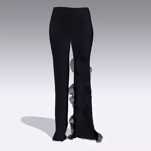 PANT SLIT RUFFLED LOOK FASHION STYLE LOOK WOMAN
