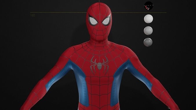 Spider-man No Way Home Classic Suit 3D model Free low-poly 3D model