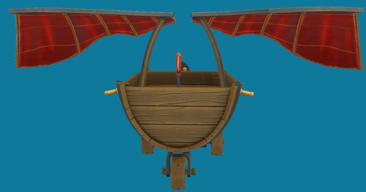 Flying Vehicle Hand-Painted Low-poly 3D model_5