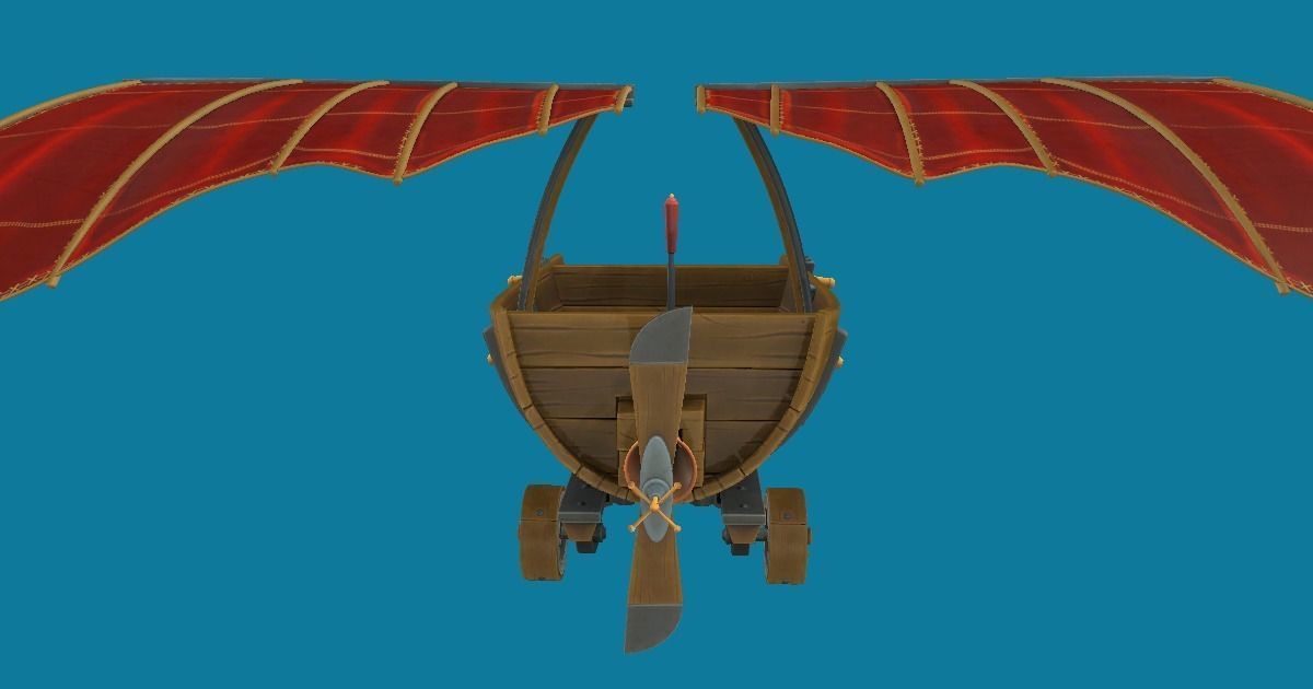 Flying Vehicle Hand-Painted Low-poly 3D model_7