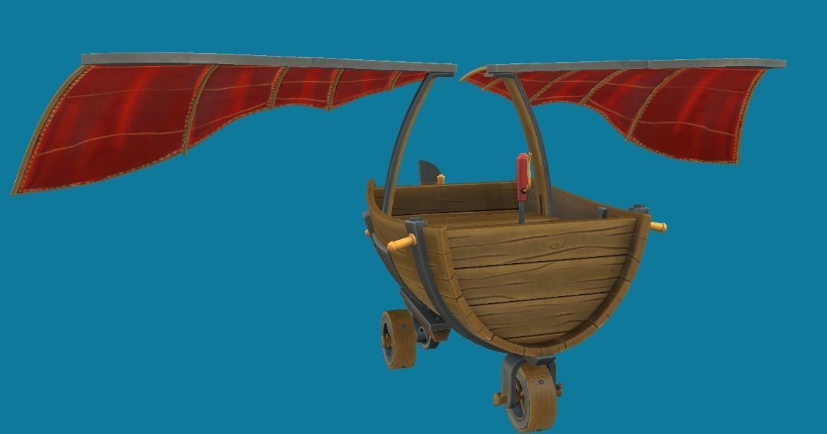 Flying Vehicle Hand-Painted Low-poly 3D model_3