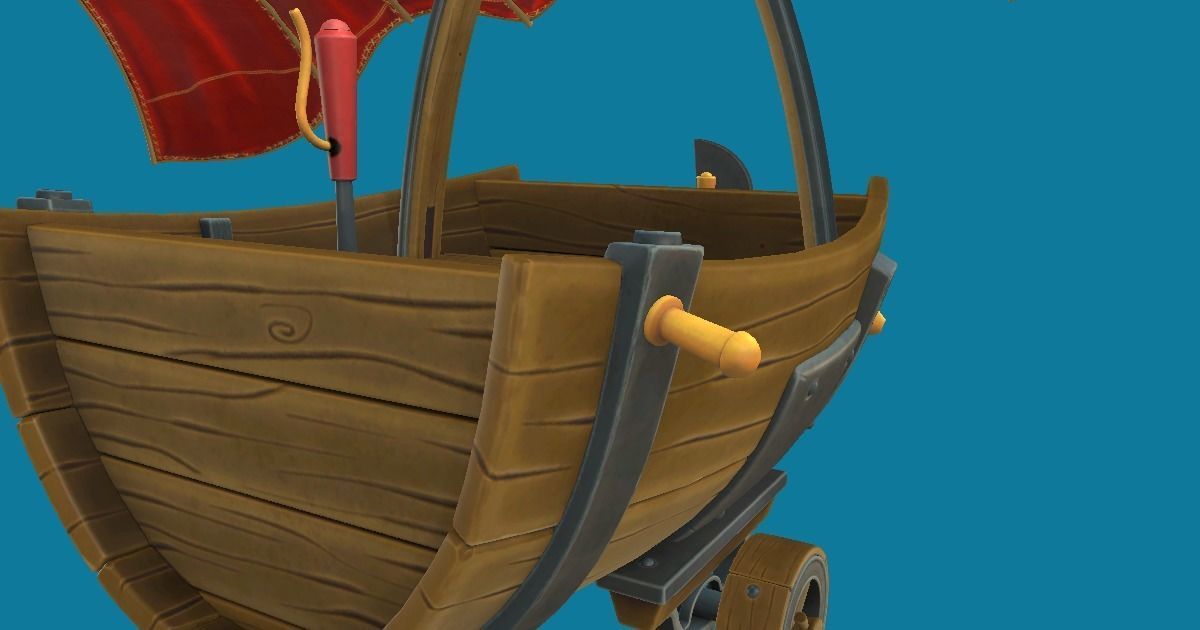 Flying Vehicle Hand-Painted Low-poly 3D model_8