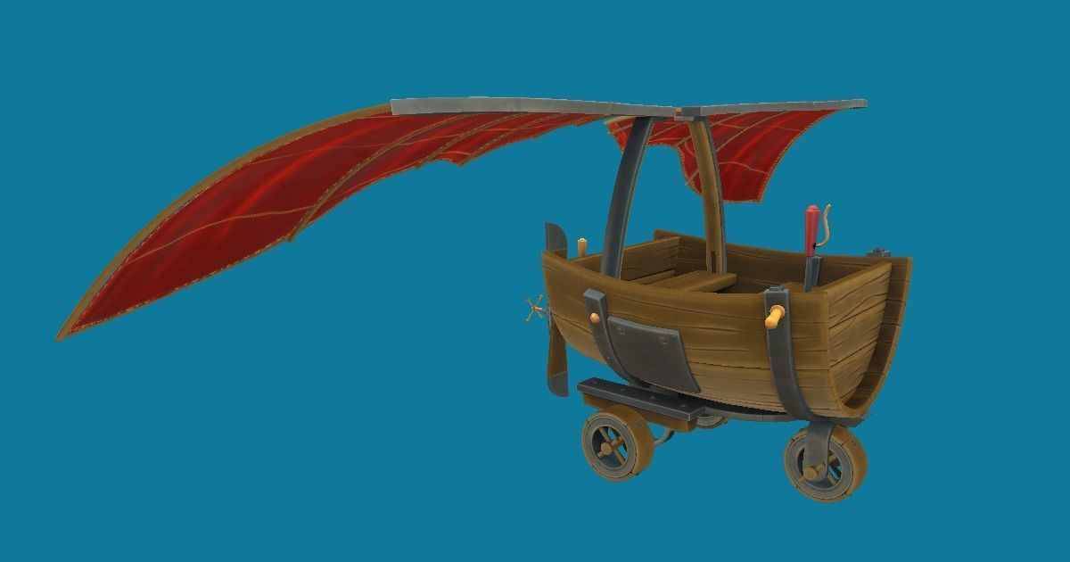 Flying Vehicle Hand-Painted Low-poly 3D model_2