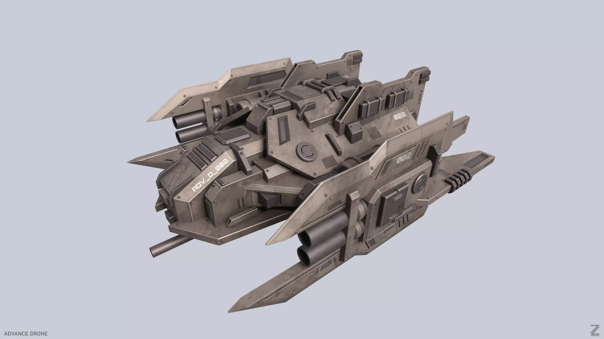 Advance Drone Low-poly 3D model_0