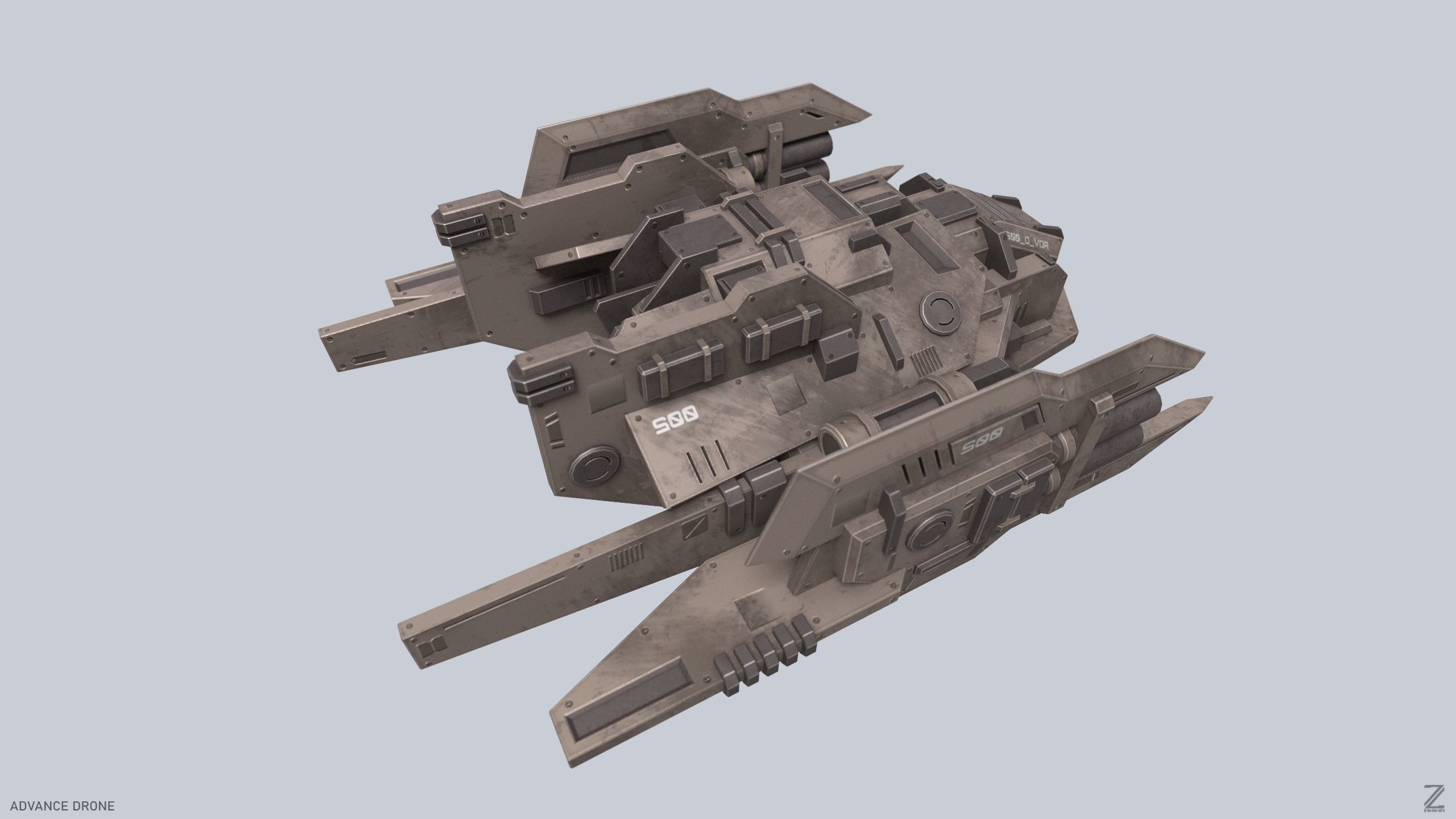 Advance Drone Low-poly 3D model_6