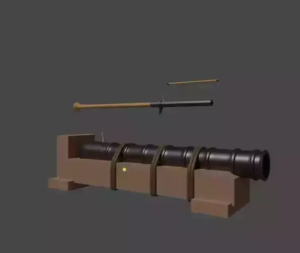 Early Gun and Cannon Free low-poly 3D model