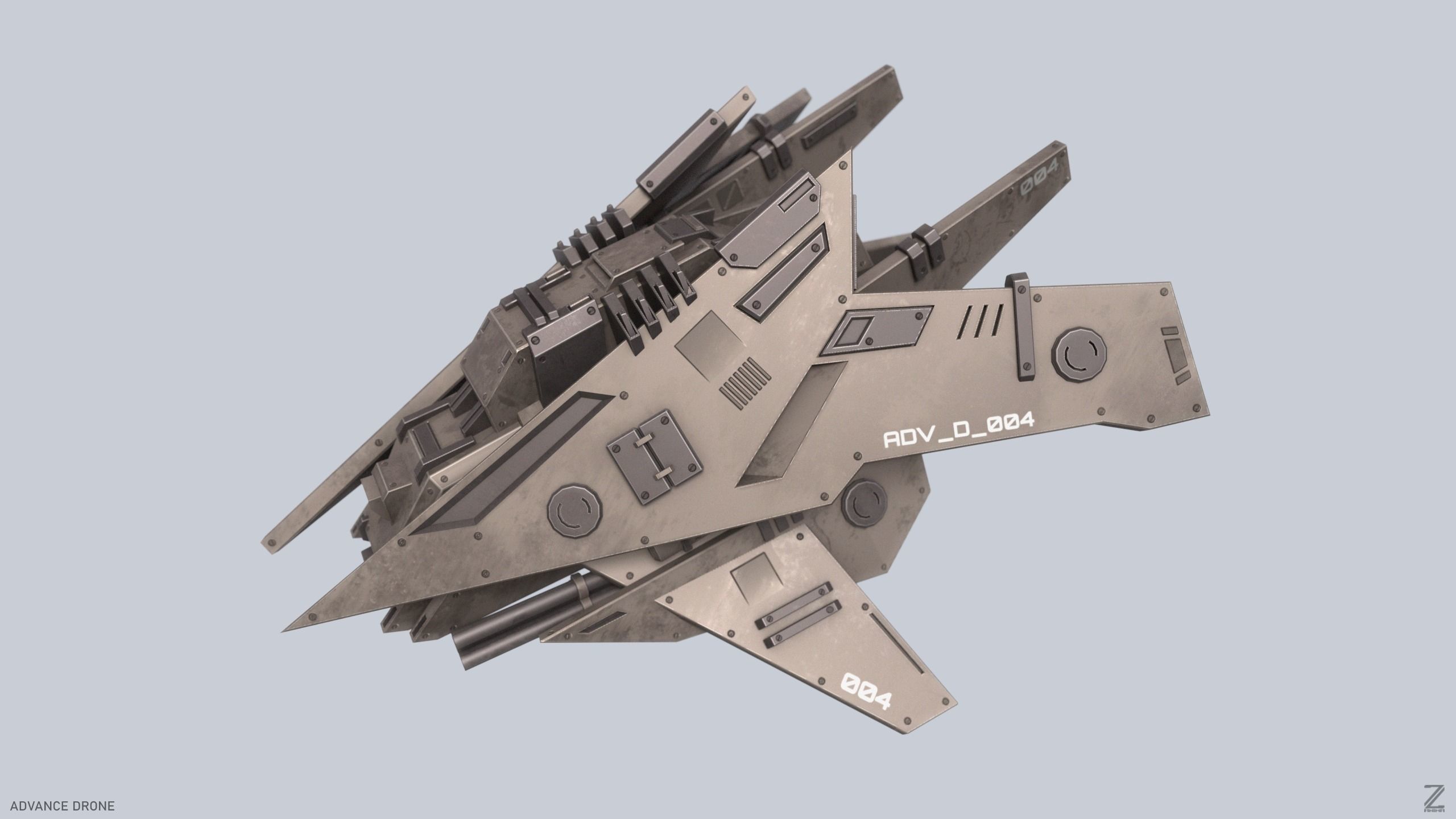 Advance Drone Low-poly 3D model_2