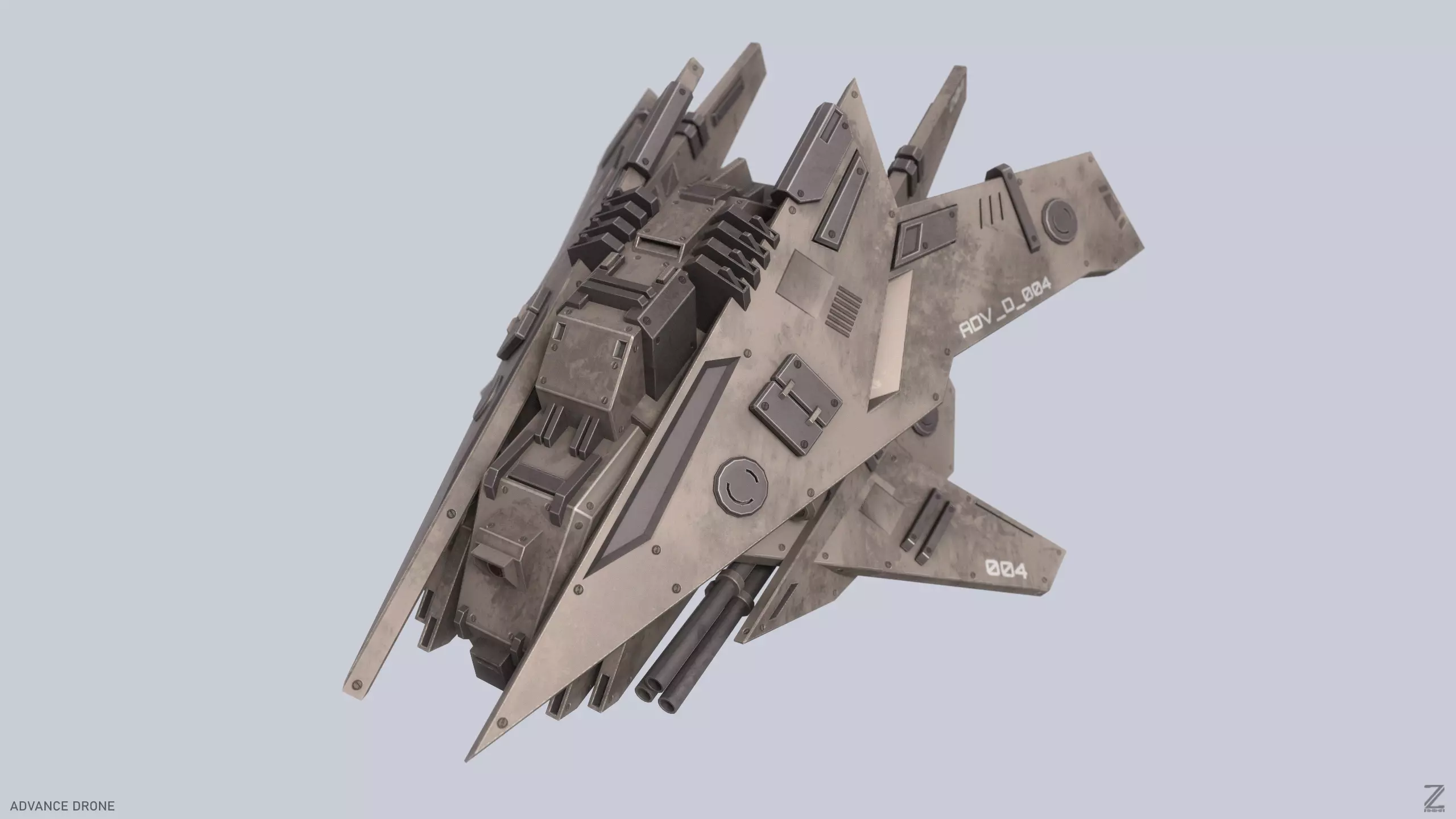 Advance Drone Low-poly 3D model_0