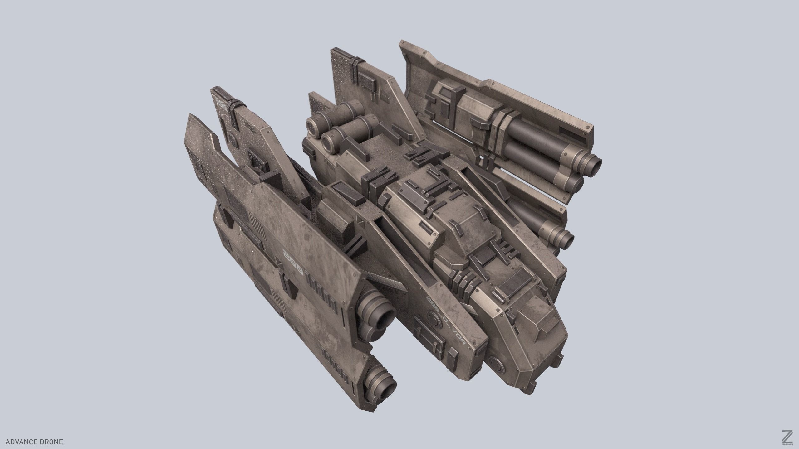 Advance Drone Low-poly 3D model_7