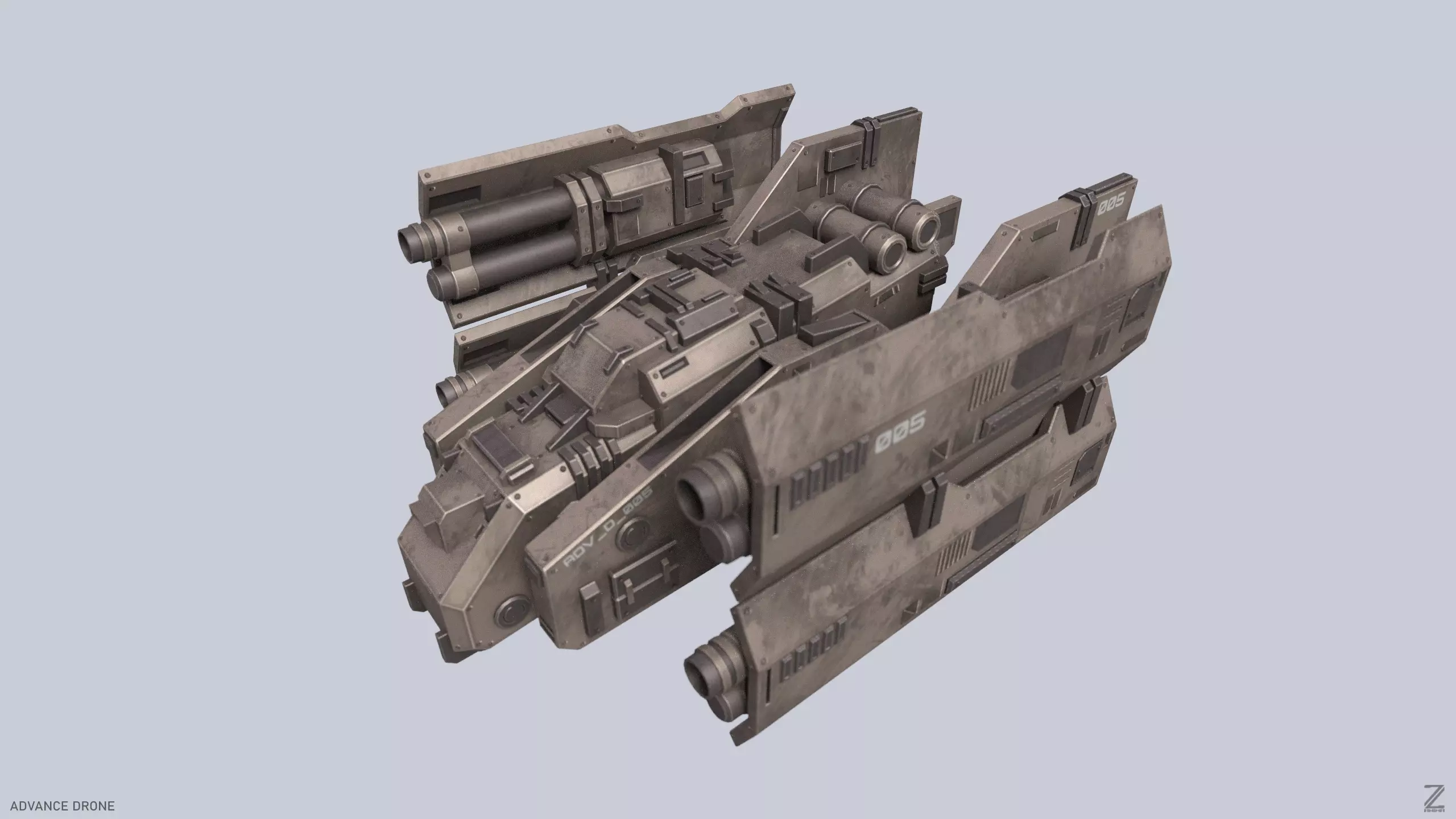 Advance Drone Low-poly 3D model_0
