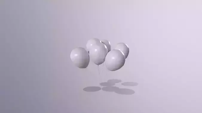 Balloon-01-6-flying group of balloons floating in air 3D model