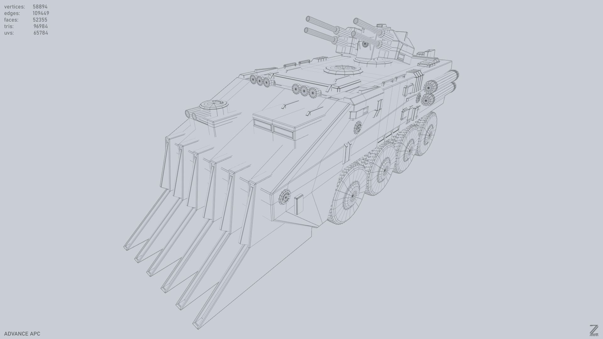 Advance APC Low-poly 3D model_10