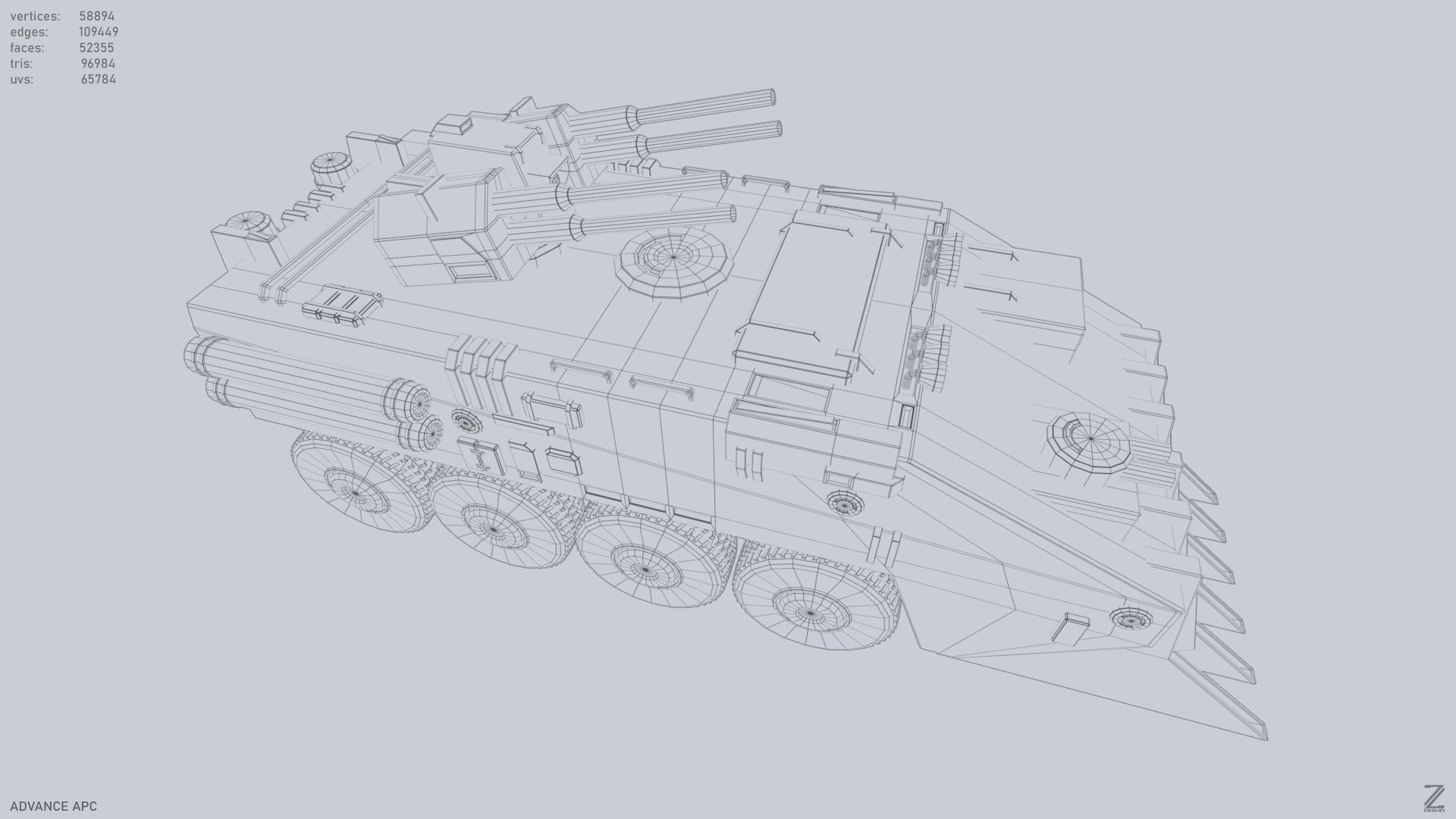 Advance APC Low-poly 3D model_13