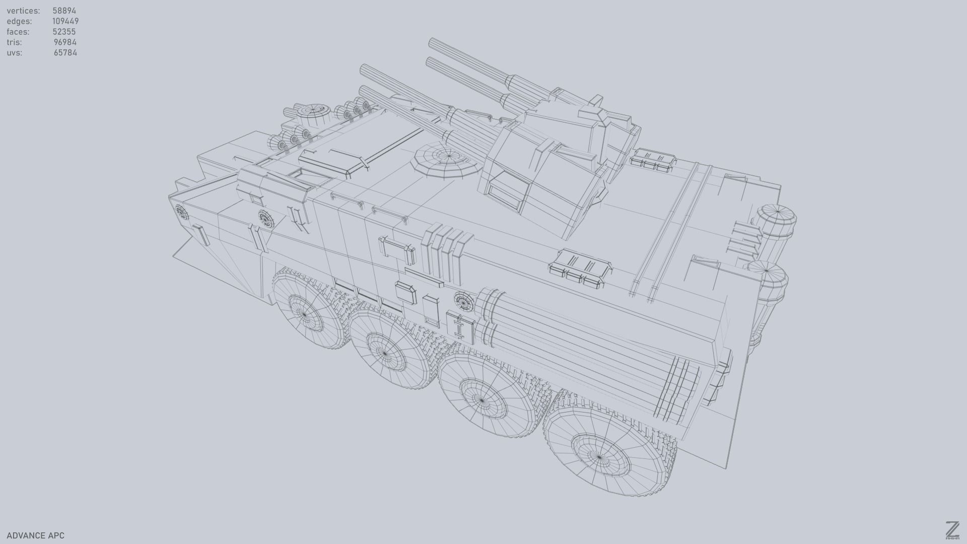 Advance APC Low-poly 3D model_11
