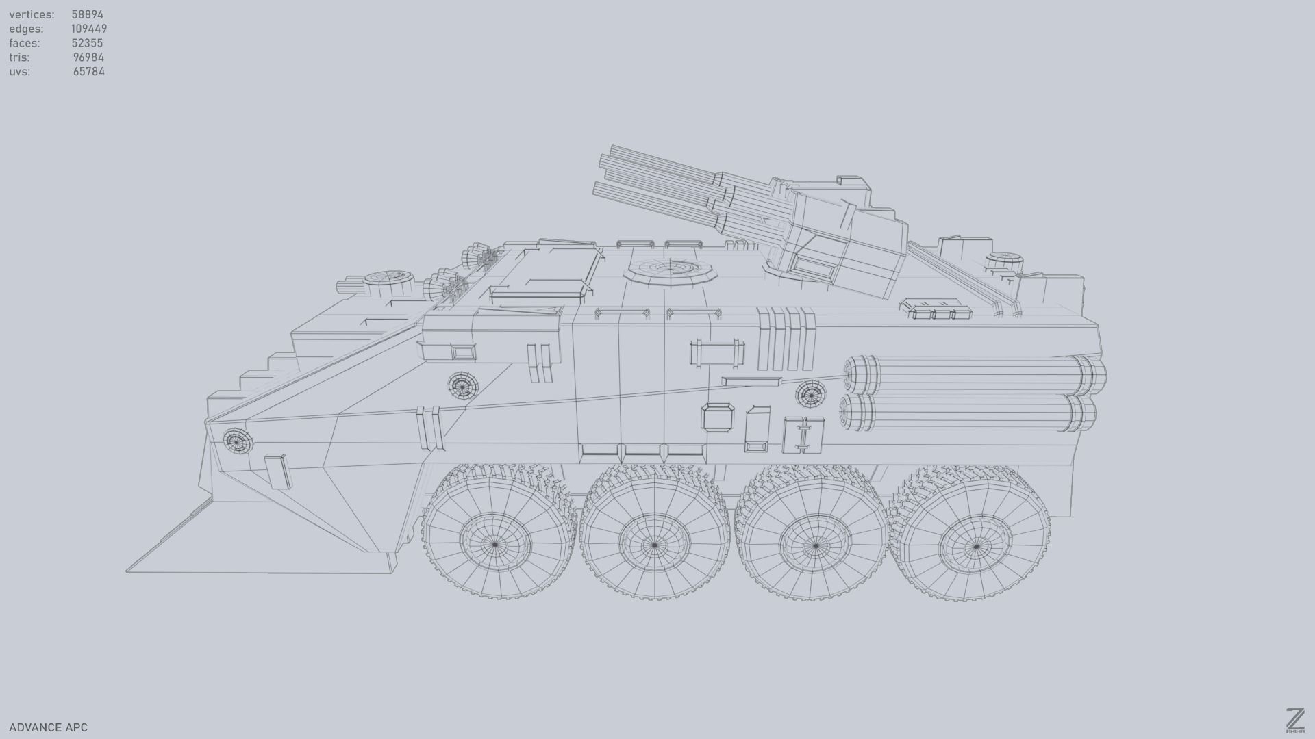 Advance APC Low-poly 3D model_9