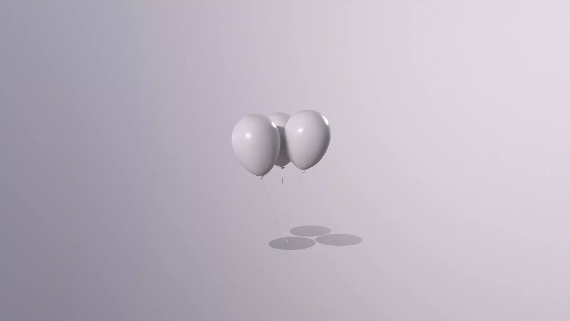Balloon-01-3-Looping three balloons floating in air 3D model