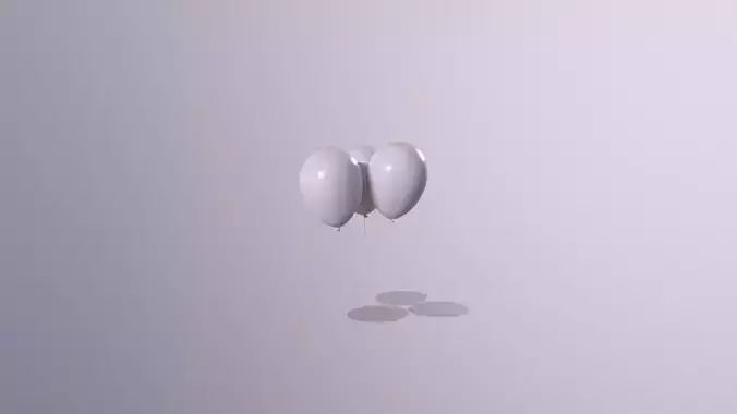 Balloon-01-3-Looping three balloons floating in air 3D model