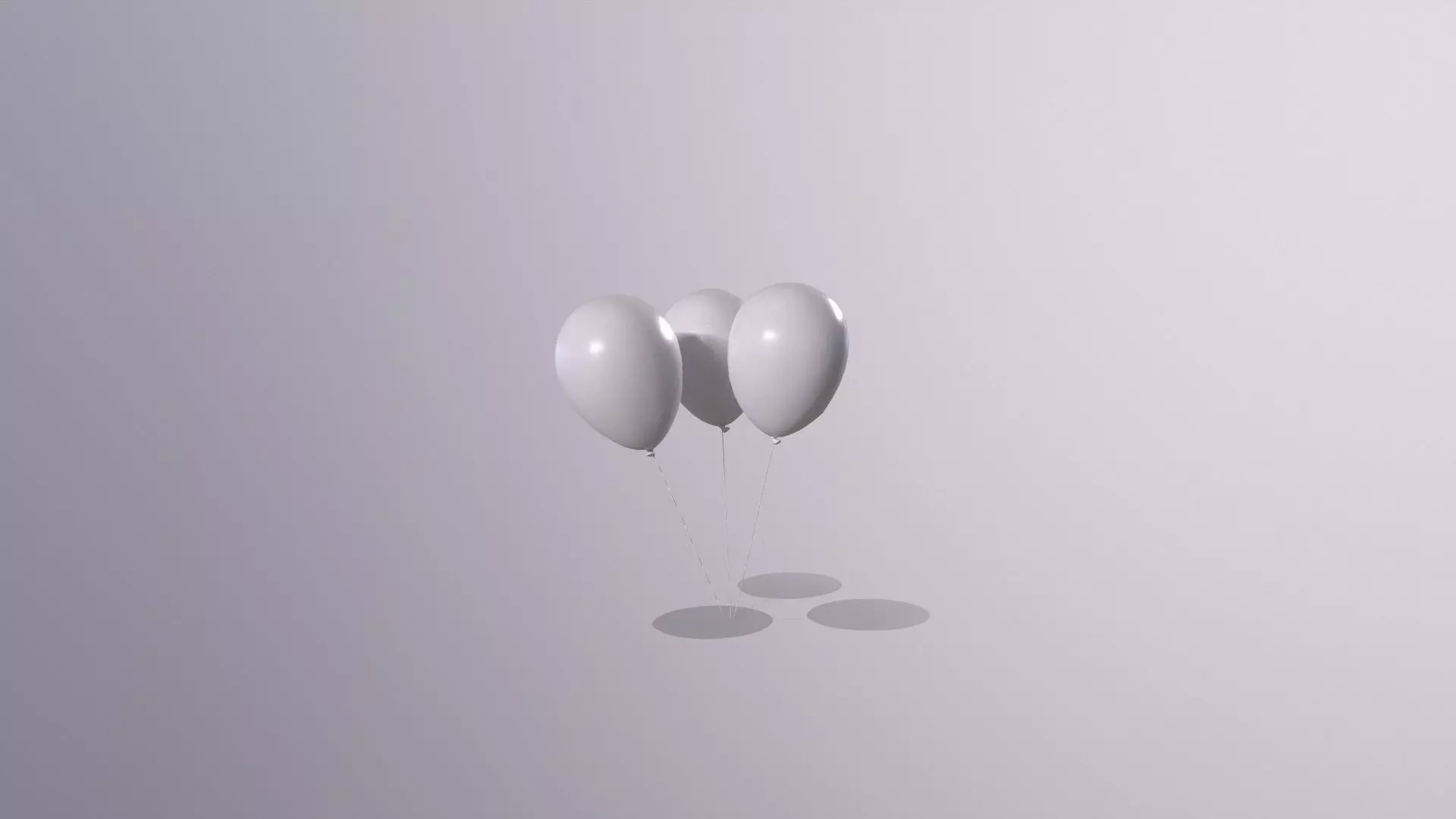Balloon-01-3-flying three balloons floating in air 3D model