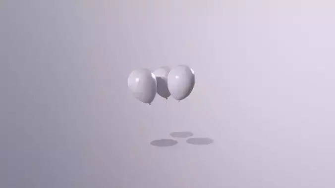 Balloon-01-3-flying three balloons floating in air 3D model
