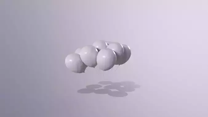 Balloon-01-10-Loop group of balloons floating in air 3D model