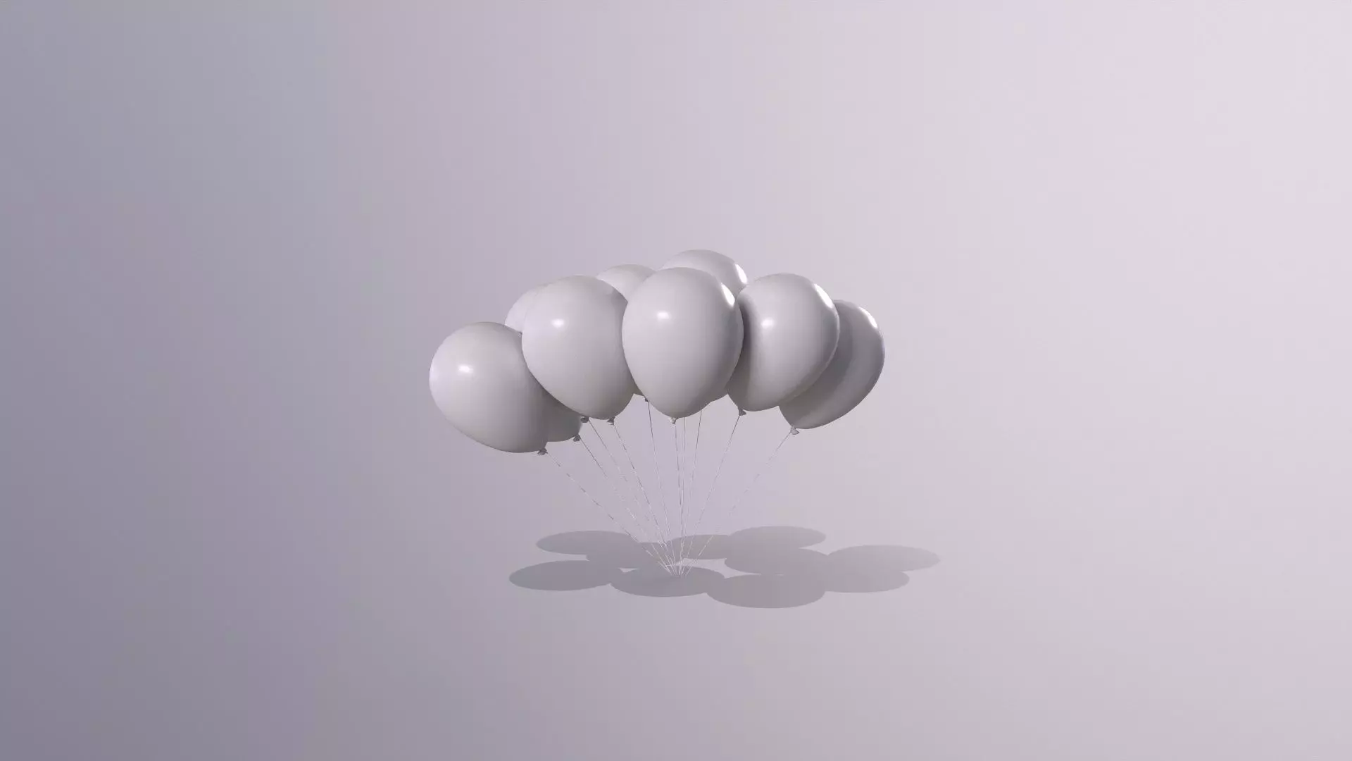 Balloon-01-10-flying group of balloons floating in air 3D model