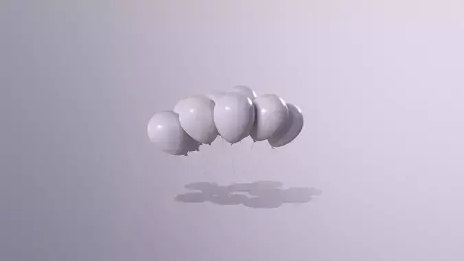 Balloon-01-10-flying group of balloons floating in air 3D model
