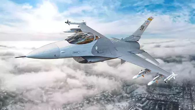 General Dynamics F-16 Fighting Falcon Low-poly 3D model