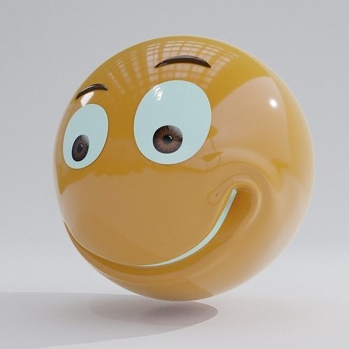 Emoji smile and curious 3D model