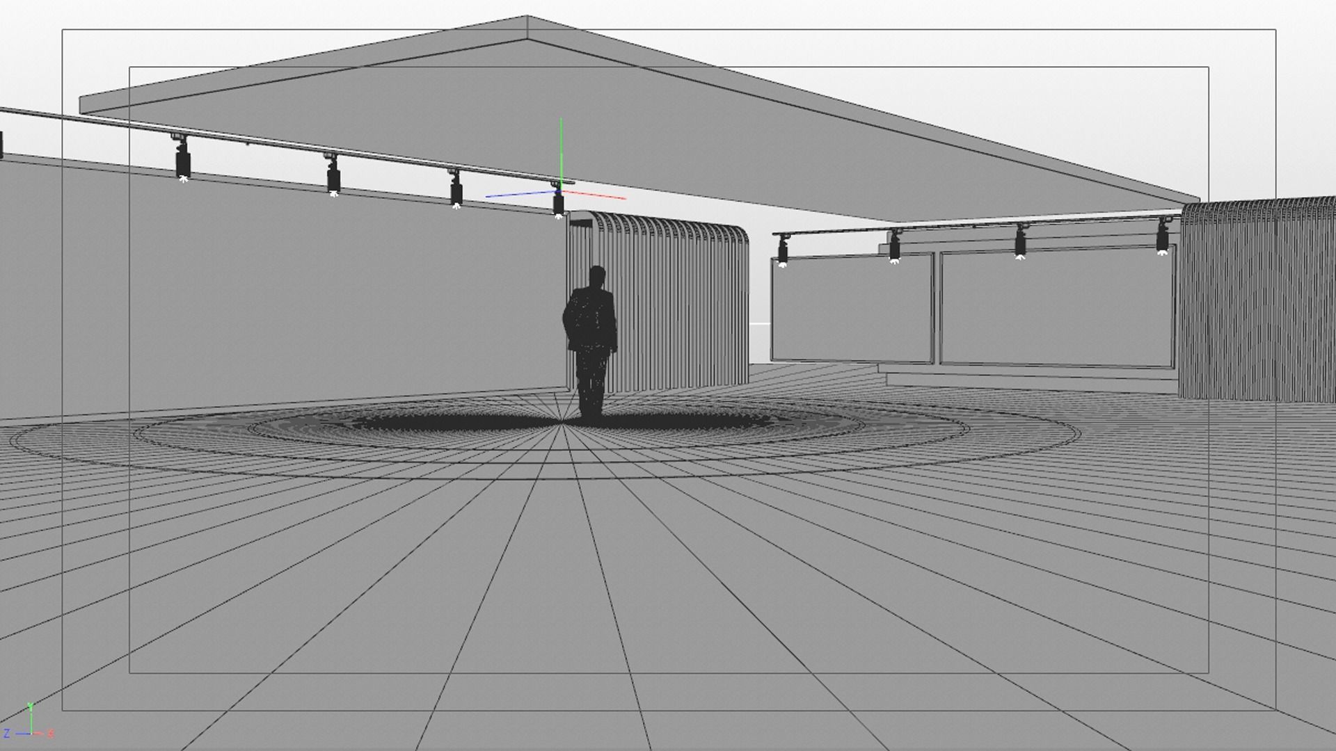 Virtual set futuristic exhibition room 3D model_5