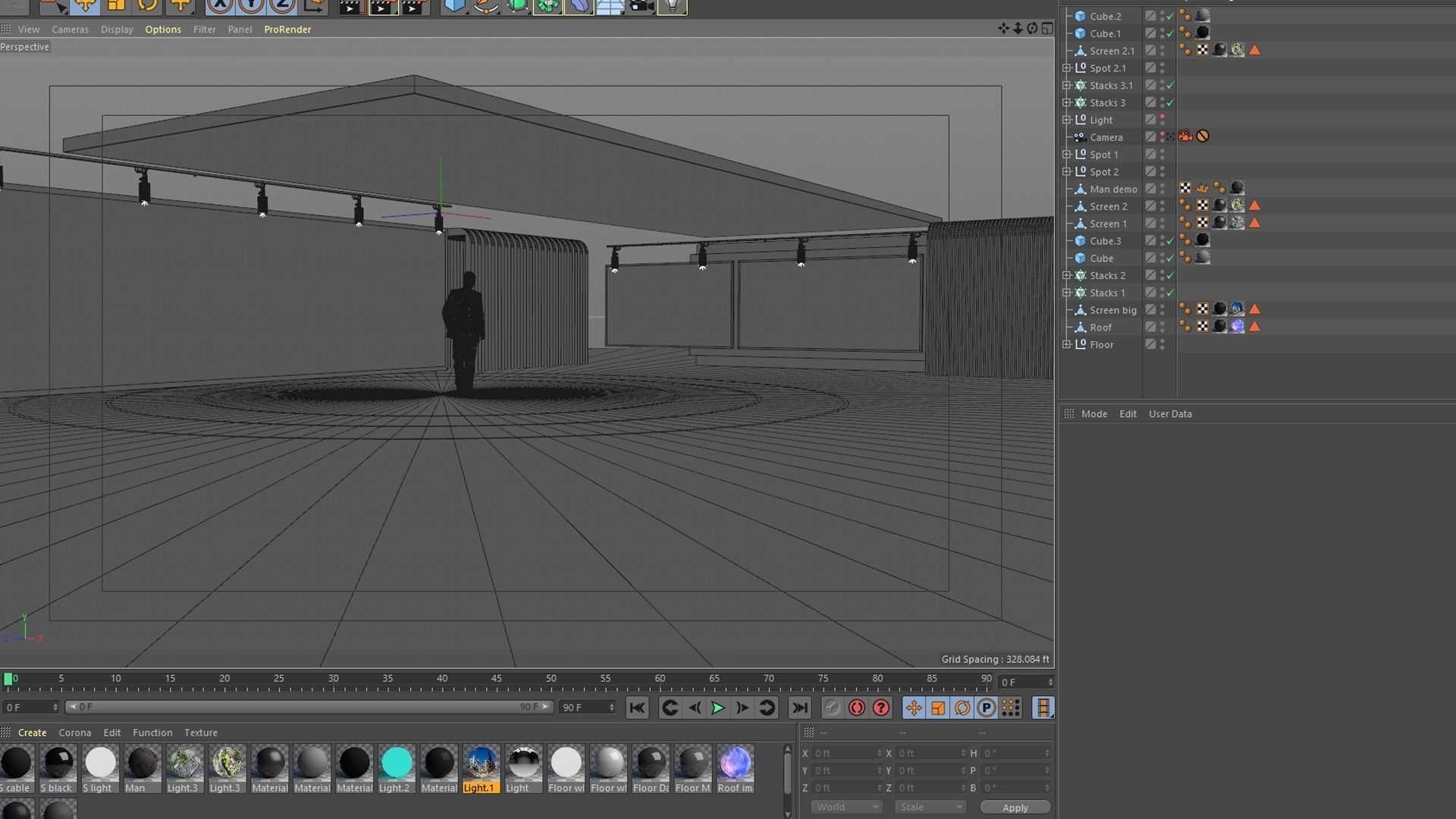 Virtual set futuristic exhibition room 3D model_6