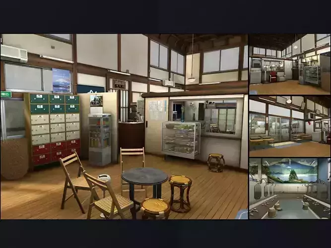 Japanese public bathroom Unity ready