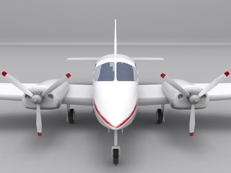 Cessna 401 Low-poly 3D model_6