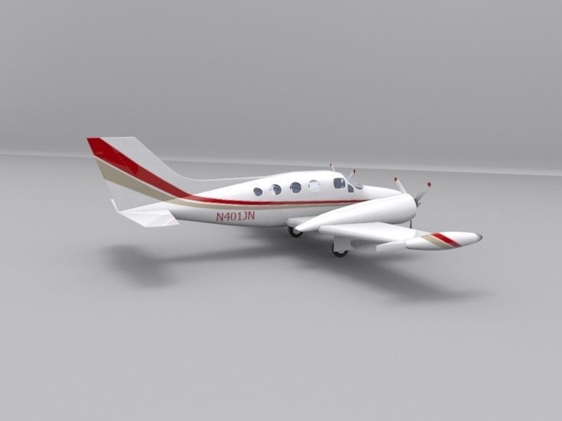 Cessna 401 Low-poly 3D model_18