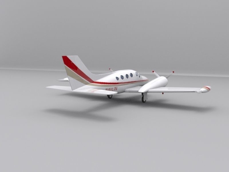 Cessna 401 Low-poly 3D model_17