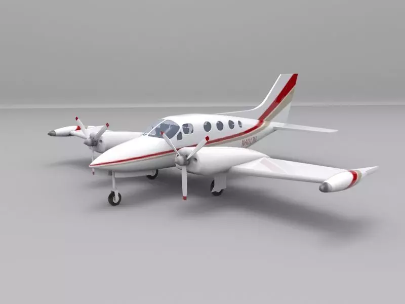 Cessna 401 Low-poly 3D model_0