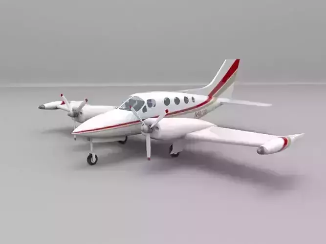 Cessna 401 Low-poly 3D model
