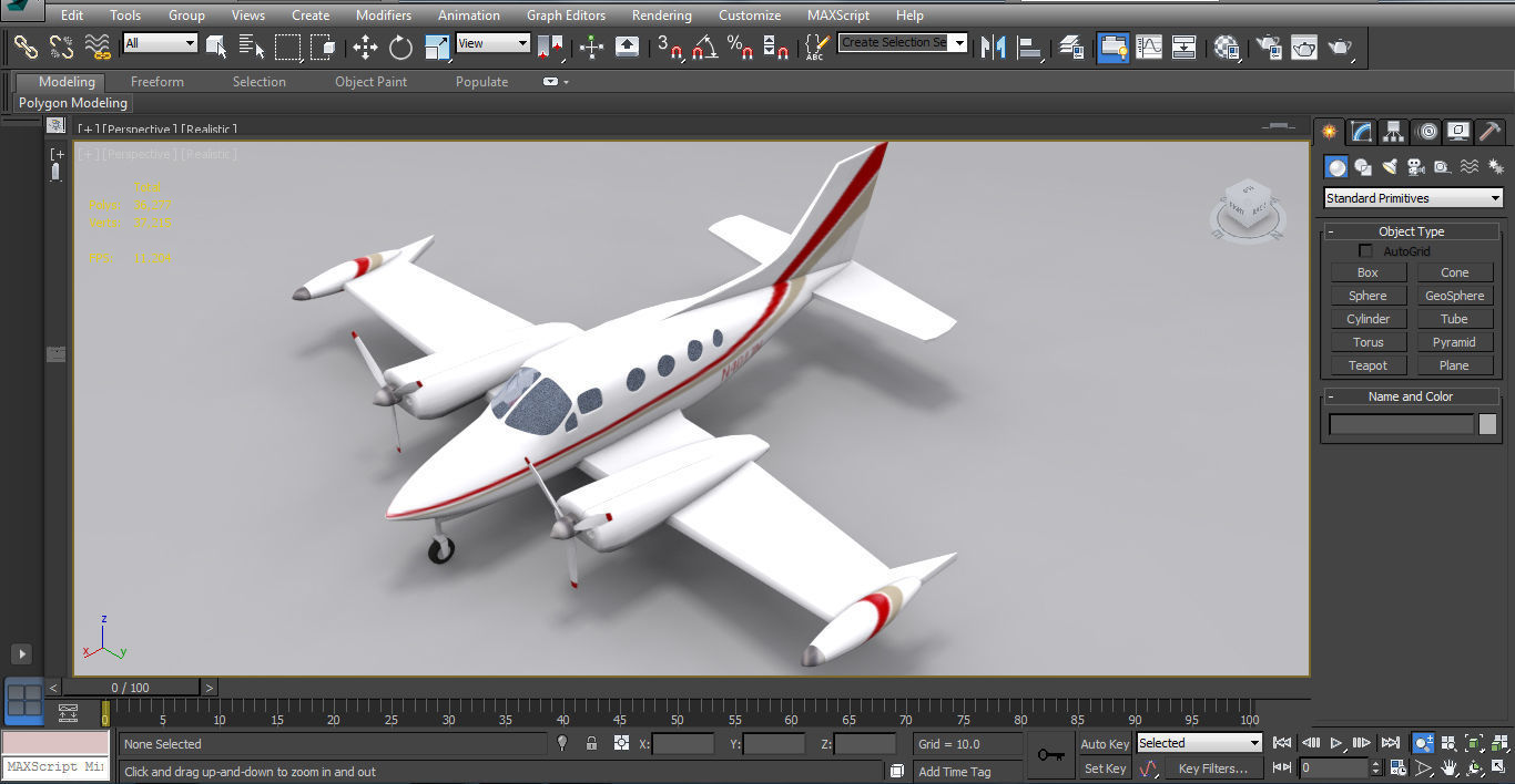 Cessna 401 Low-poly 3D model_12
