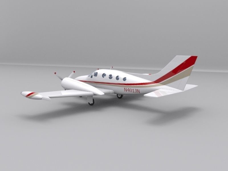 Cessna 401 Low-poly 3D model_15